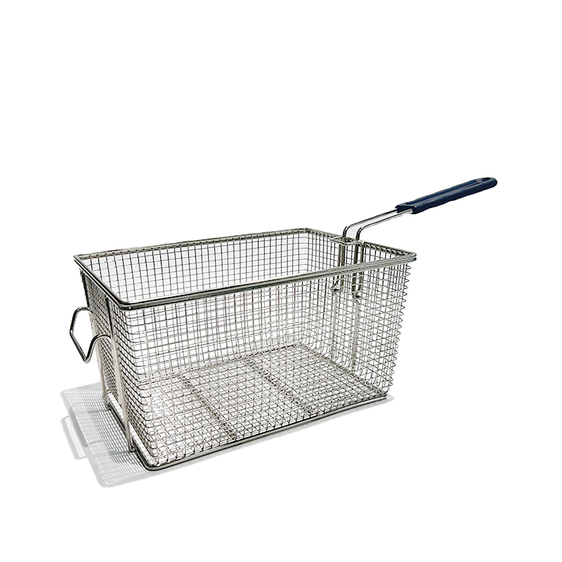 Spot Wholesale Fry Kitchen Rectangle Wire Deep Fry Basket With Handle