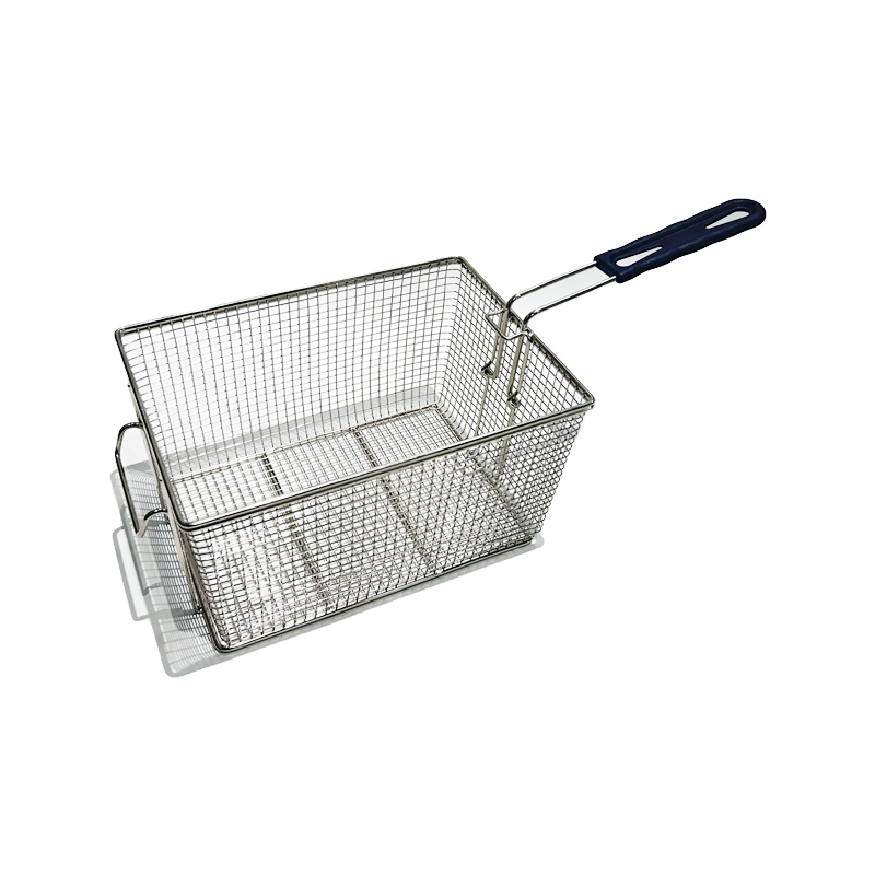 Spot Wholesale Fry Kitchen Rectangle Wire Deep Fry Basket With Handle