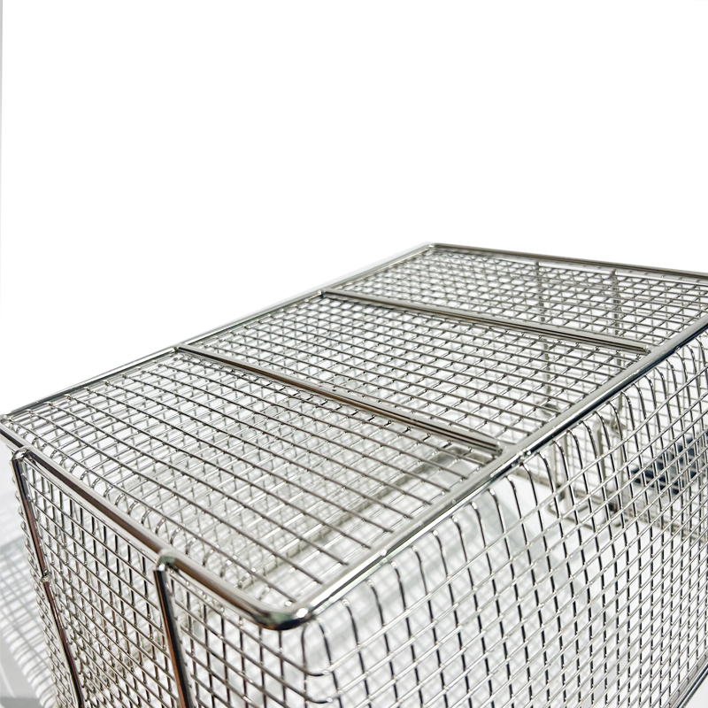Spot Wholesale Fry Kitchen Rectangle Wire Deep Fry Basket With Handle