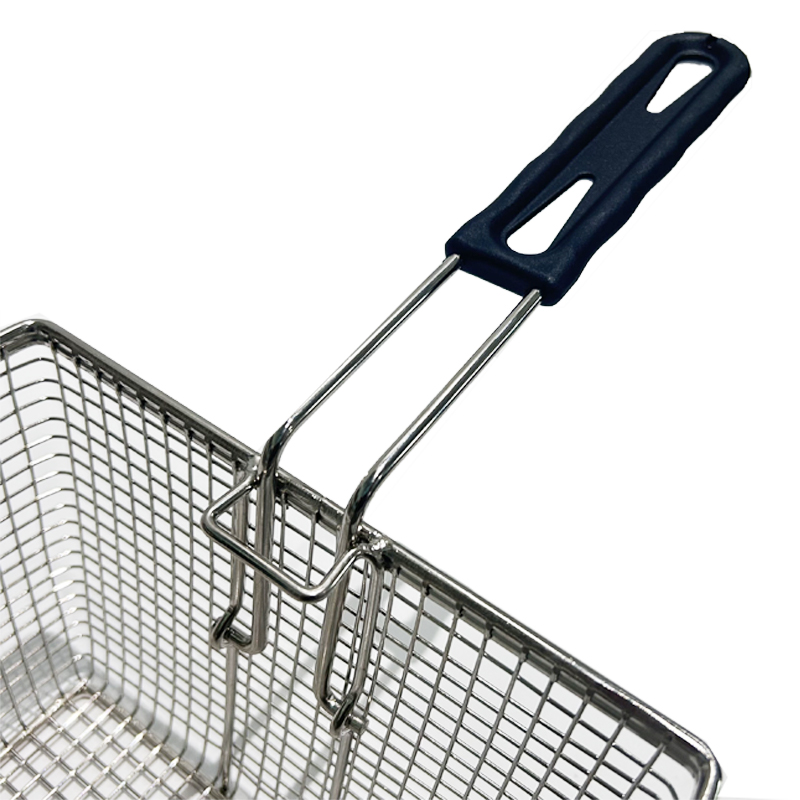 Spot Wholesale Fry Kitchen Rectangle Wire Deep Fry Basket With Handle