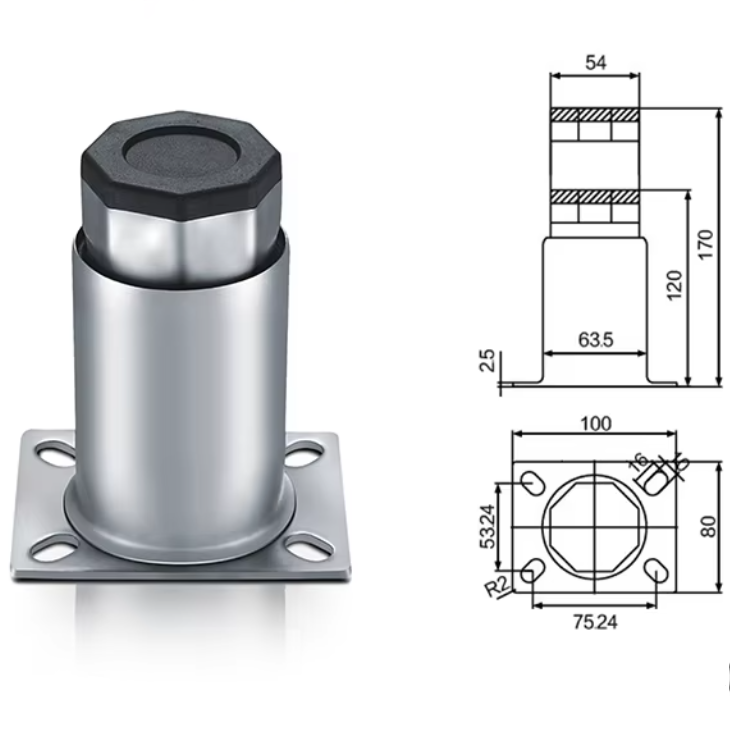 Factory Stainless Steel Furniture Leg Adjustable Metal Sofas Cabinet Legs