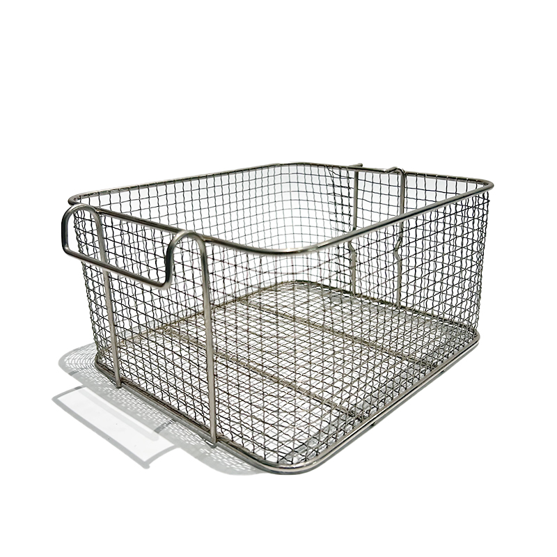 Stackable  Insert Reinforced Base Dual Hooks Wire Frying Basket  for Commercial Kitchens Fryer