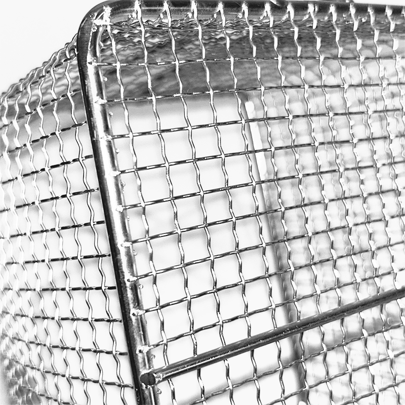 Rectangular Fry Basket with High Arc Handle for Deep Frying Larger Portions in Commercial or Home Kitchens
