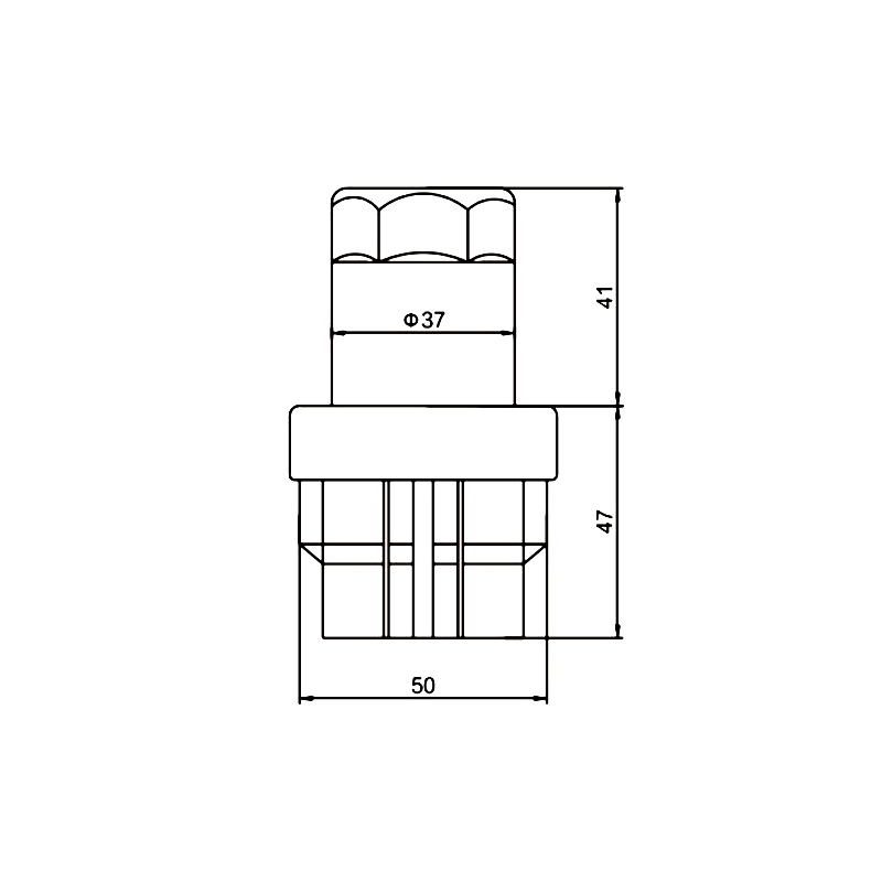 51*51 Square All-Rubber Black Furniture Legs Bullet Feet BH130